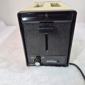 Vintage Sunbeam 2 Slice Toaster Model 20-12 Harvest Gold Yellow Black Retro 70s